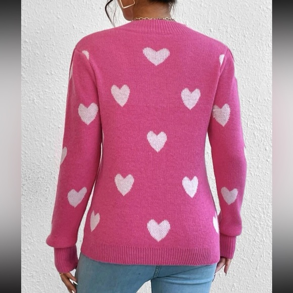 Heart Pattern Knitted Sweater ❤️ - Picture 2 of 5